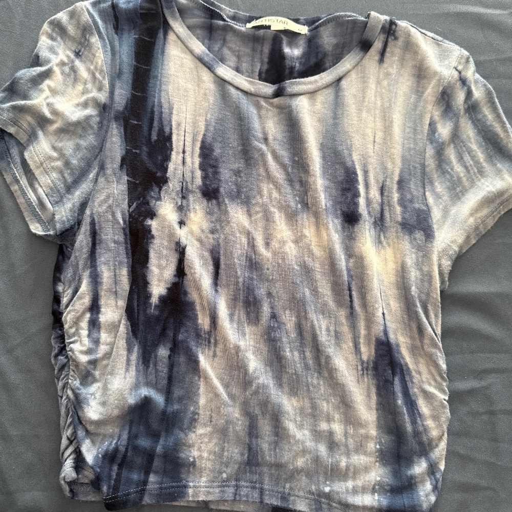 Navy Blue tie dye crop top